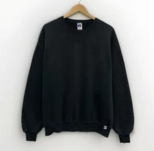 Vintage crewneck sweatshirt Russell athletic Black Natural Faded Blank XL