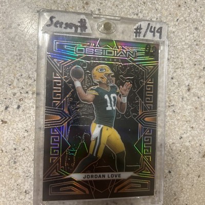 2023 Panini Obsidian - Jordan Love #38 Electric Etch Orange 10/49 jersey match