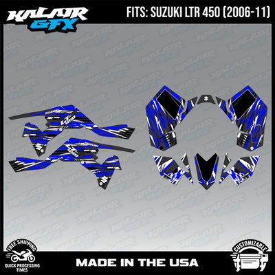 Graphics Kit for Suzuki ATV LTR450 (2006-2011) Reflex Series - BLUE-SHIFT