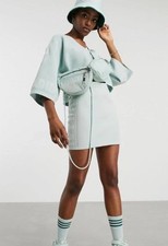 NWT NEW Women  s Small Adidas x Ivy Park Beyonc  Knitted Mini Skirt Green Tint