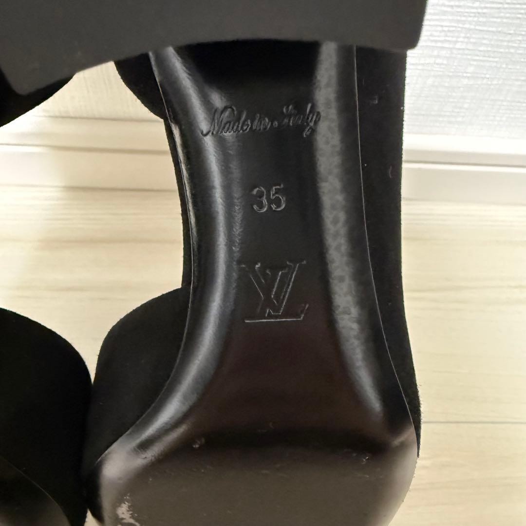 LOUIS VUITTON Suede Heel Pumps Black EU 35 135337K Authentic thumbnail 9