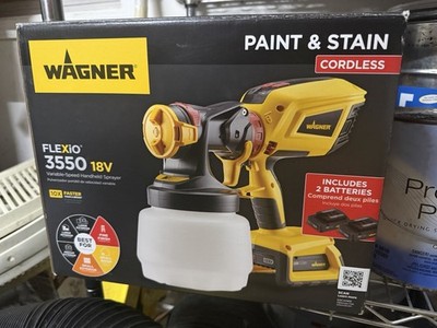 Wagner Flexio 3550 18V Cordless HVLP Paint And Stain Sprayer Charger + 2 Battery
