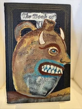 Original Painting - Devil Face Jug - Percifull Book Board Panel outsider art