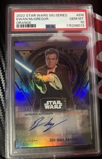 2022 TOPPS STAR WARS ORANGE AUTO EWAN MCGREGOR 01/10 PSA 10! POP 1!!