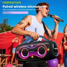 Massiver Bass Party Lautsprecher 400 W RMS mit 2 Mikrofonen schwarz SCHNELLER UK-VERSAND