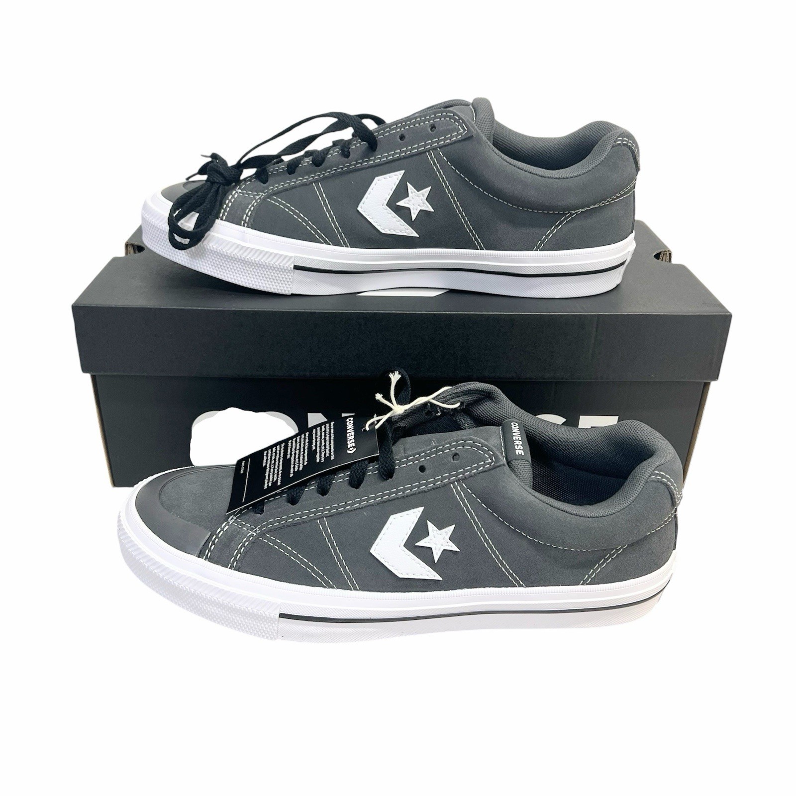 Converse Sport Casual Low Top Suede Sneakers Dark Gray White Men’s 10 New  thumbnail 2