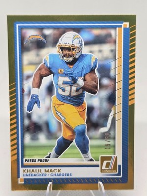 2025 Donruss Football #88 Chargers LB Khalil Mack Gold Press Proof 19/50