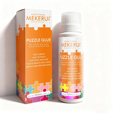 Puzzle Glue with Built-In Sponge Applicator   Clear Jigsaw Puzzle Glue for Prese