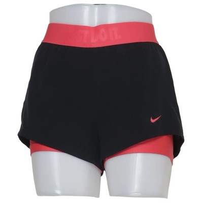 Nike, Sportshorts, Größe: S, Schwarz/Rot, Elasthan/Polyester, Damen #Pyy