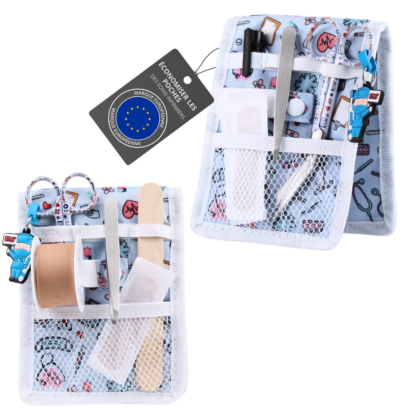 Pochette infirmière SalvabolPoches en tissu lavable pour blouse