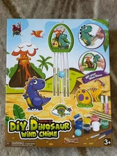 Fun Express DIY Wooden Dinosaur Wind Chime Kit, All in One Kids Craft Kit, Birth