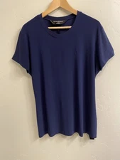 Norma Kamali Women’s Size XXL 2XL Navy Blue Short Sleeve Jersey Top