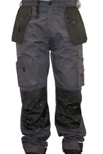 Men's Cargo Trousers Work trouser knee pad pocket Black Grey Heavy duty Pants
