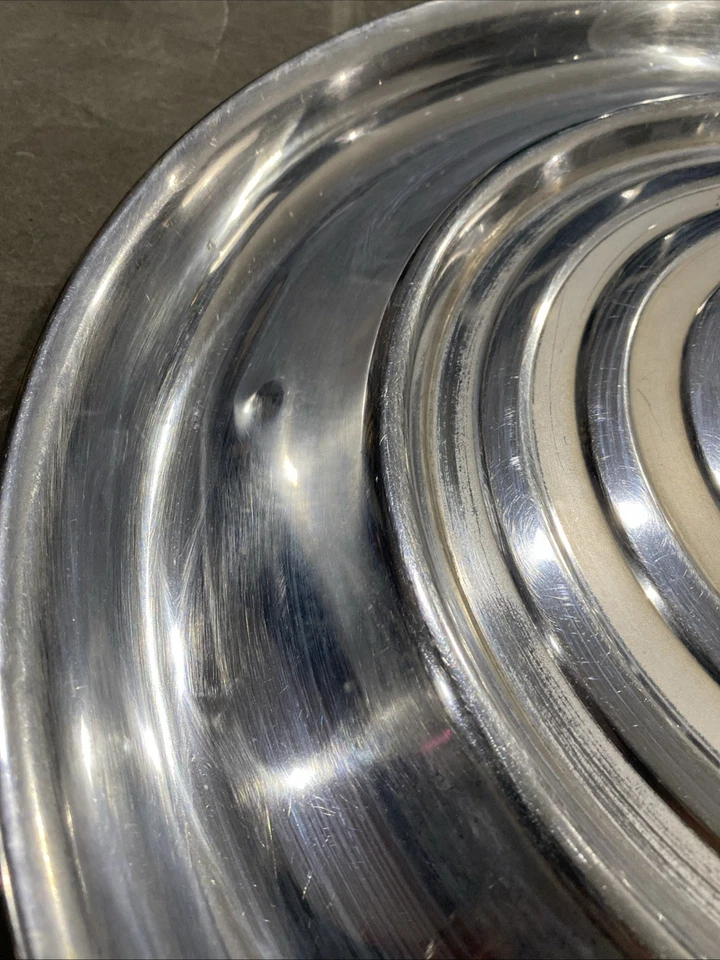 Vintage 1956 Oldsmobile Metal Wheel Chrome Hubcaps 15” 2pc - Image 4 of 4