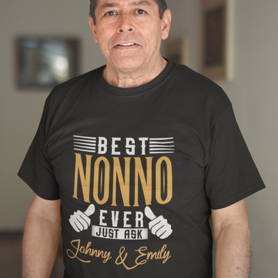 #26 Custom Best Nonno Ever T Shirt, Customize Kids Names, Family Shirts, Gift Me