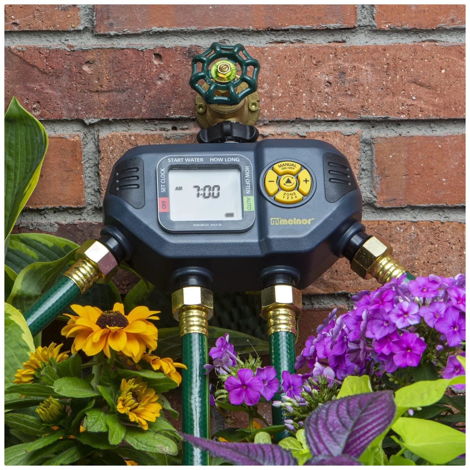 Convenient 4-Zone Digital Water Timer, AA Batteries