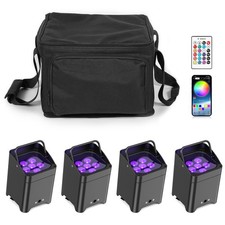 UKING 4PCS Uplights Wifi APP Wireless Control 6x18w RGBWAUV LED Par Light w/Bag