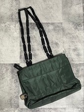 PRADA Khaki Green Quilted Chain Shoulder Bag Triangle Logo Used