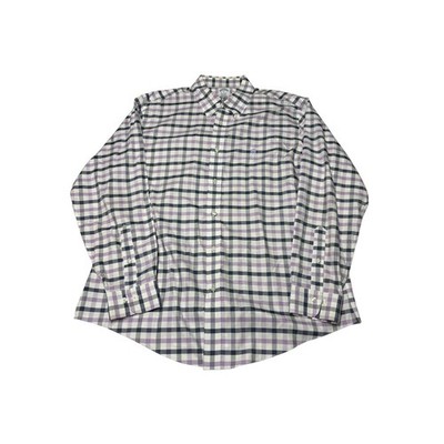 Brooks Brothers Regent Non-Iron Supima Cotton Shirt XL Purple Navy Check Mens XL