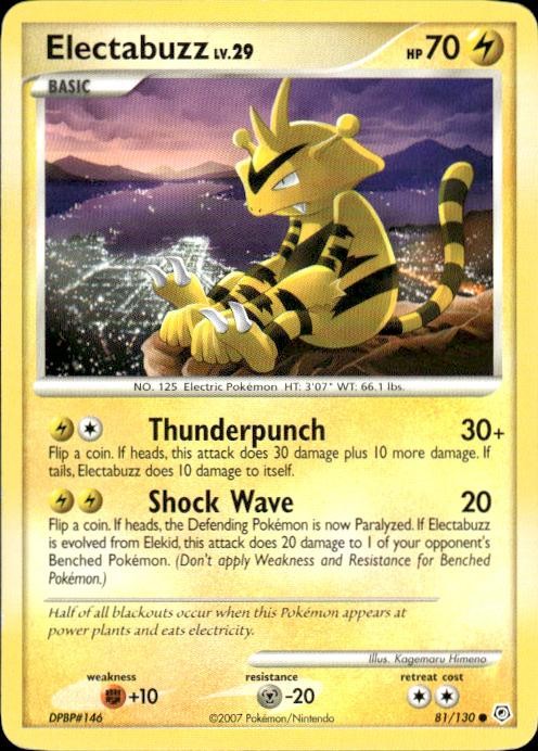 Pokemon Electabuzz Diamond and Pearl 81/130 Light Play LP+ or Better