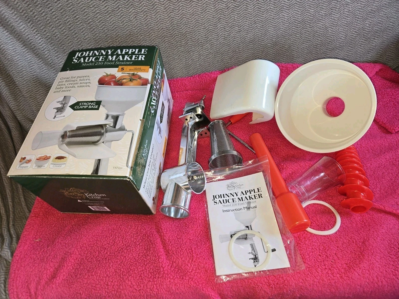 Food Strainer Johnny Apple Sauce Tomato Maker Vkp 250 With Instruction Manual