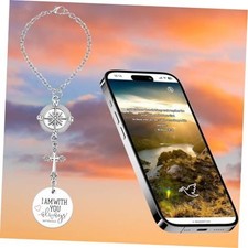 Daily Bible Verse Rearview Mirror Cross Car Charm Ornament   Daily Scripture