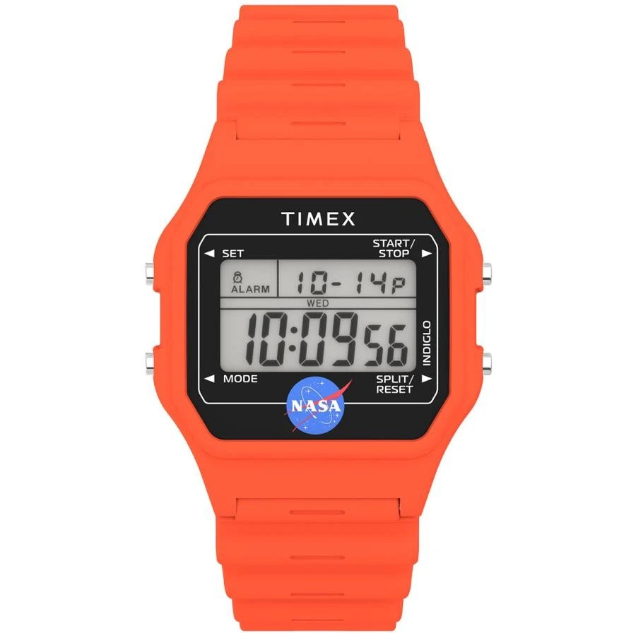 Timex NASA Artemis TW2Y13300 Digital 36mm Resin Strap Watch Orange