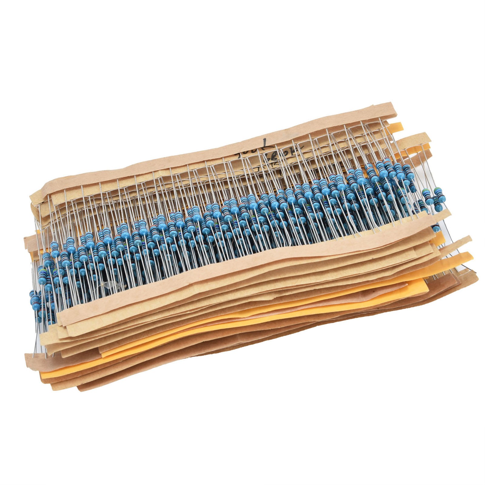 600Pcs Metal Film Resistors 30 Values 10Ω1MΩ 1/4W 1％ Resistor Assortment For
