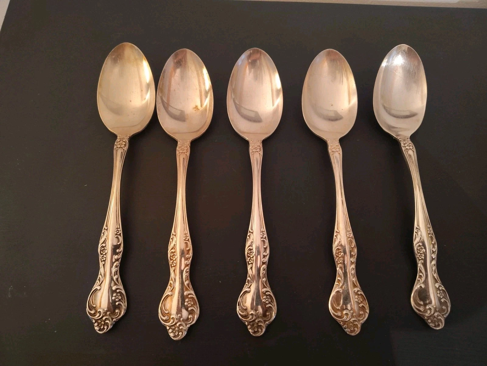 5 Reed & Barton Wisteria Silverplate 1966 Serving Spoons Tablespoons 8 1/2"
Opens in a new window or