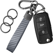 Leather Car Keychain,Carabiner Clip Key Fob Keychain for Home Car Keys Women Men