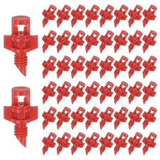 100Pcs Misting Nozzles 360° Emitter Sprinklers Garden Irrigation System [Red]