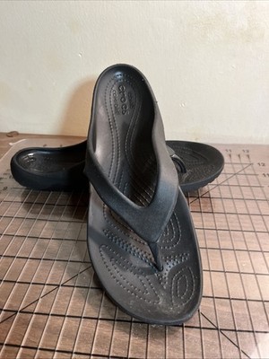Crocs Kadee II Thong Flip Flops Size 10w Women's Black Iconic Comfort Crocs