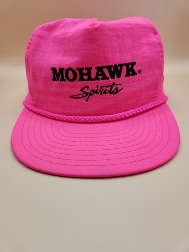 Vintage Mohawk Spirits Rope Hat Distillery Neon Pink Liquor