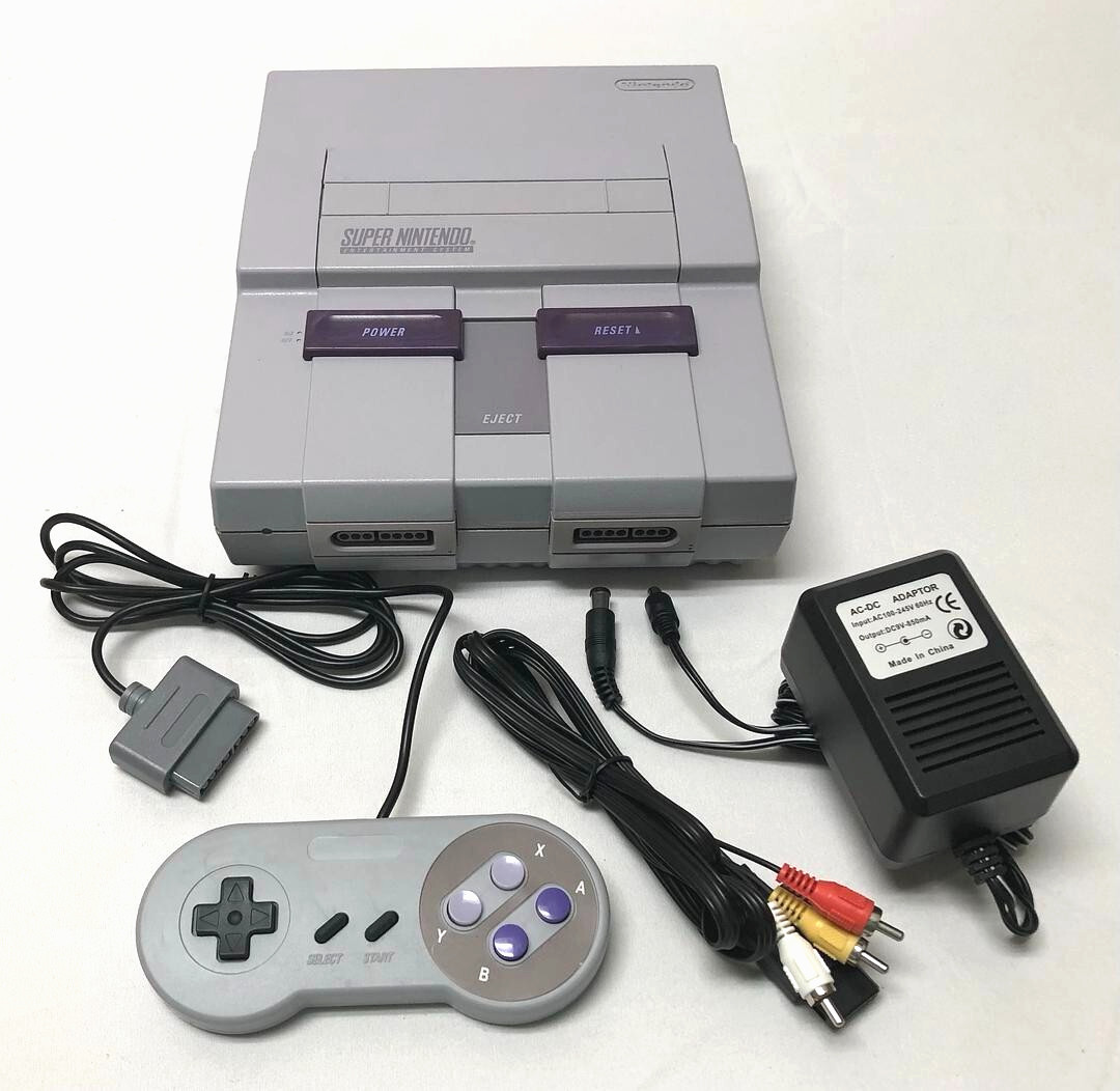 Super Nintendo Entertainment System OG SNES Console SNS-001 Video Game Bundle