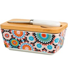 Ceramic Butter Dish for Counter, Butter Keepers Holder Saver to Leave on Coun...