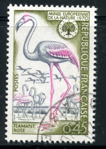 STAMP / TIMBRE FRANCE OBLITERE N° 1634 / FAUNE / FLAMANT ROSE - Afbeelding 1 van 1