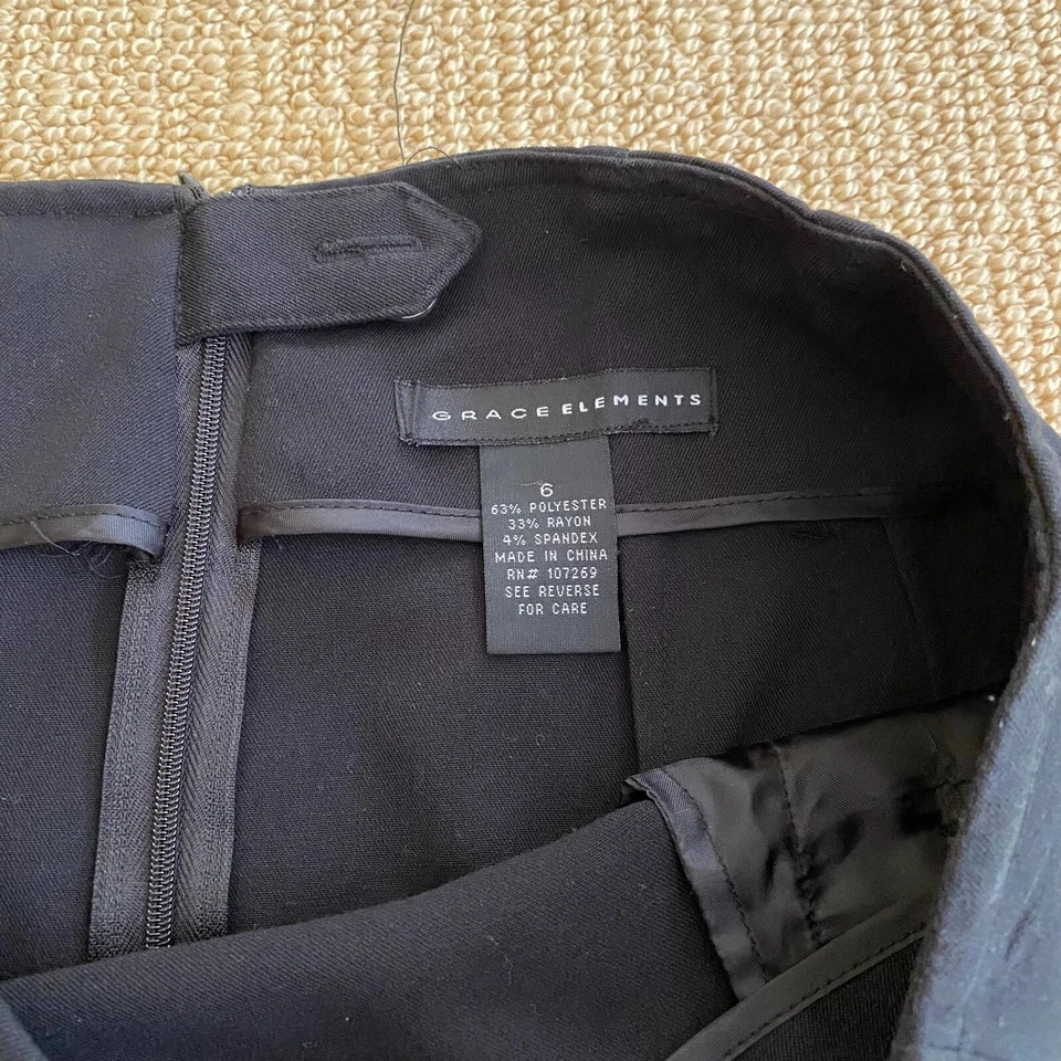 Falda negra Grace Elements para mujer, talla 6 ligeramente usada Foto 3 de 4
