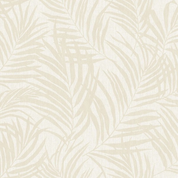 Vliestapete Dschungel Blattmuster Creme Perlmutt Metallic MN2001 (5,20€/1Qm)-image