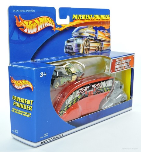 Remolque para camión Hot Wheels Pavement Pounder Racing 89047 sellado de fábrica NUEVO - Imagen 3 de 4