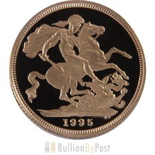 1995 Proof Gold Sovereign Coin Elizabeth II Third Head