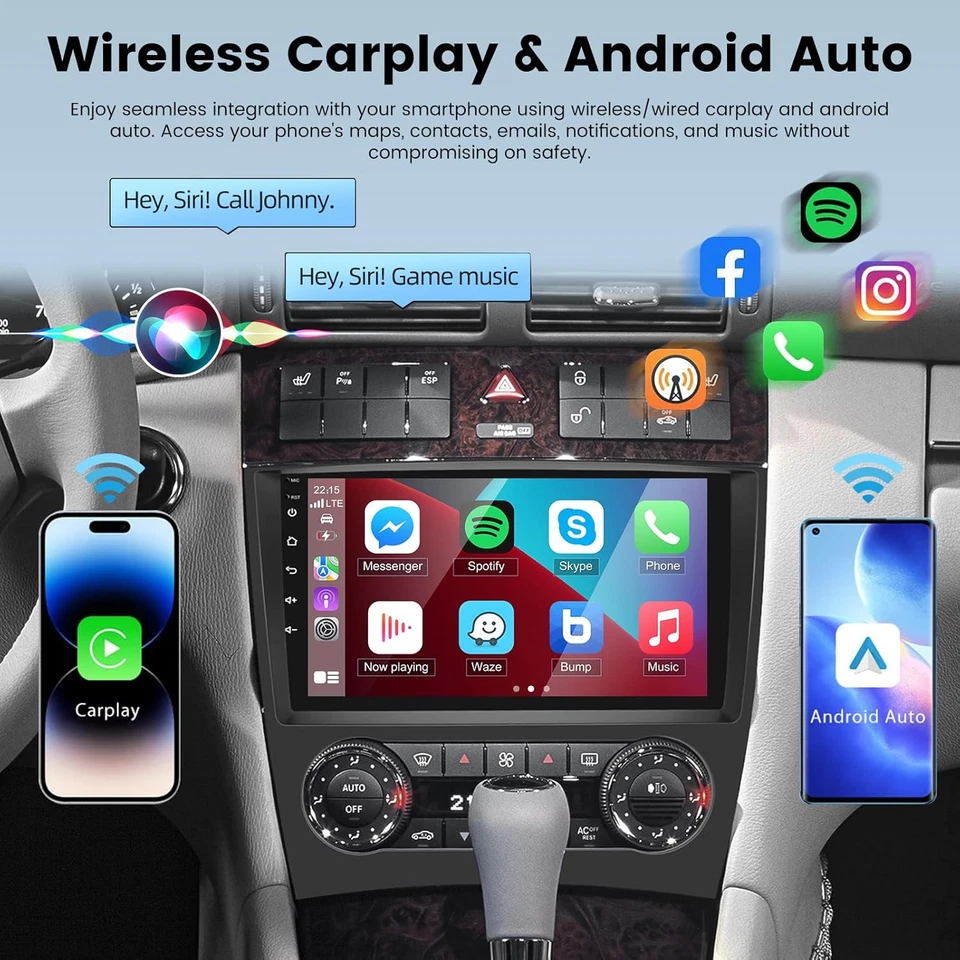 Für Mercedes Benz C/CLK KLASSE W203 CarPlay Android14 Autoradio GPS Navi CarPlay - Bild 4 von 4