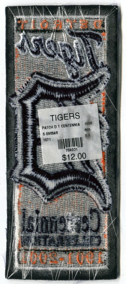 2001 DETROIT TIGERS 100TH YEAR MLB BASEBALL OFFICIAL COMMEMORATIVE TEAM PATCH - Image 2 of 2