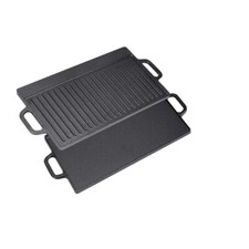 Large Non Stick Cast Iron Griddle Pan Skillet Cooking Plate Hob Stove BBQ Grill