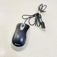 Vintage Microsoft Optical Laser USB Wheel Mouse Black Gray X806938-001 Works