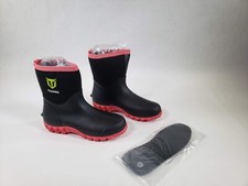 TIDEWE Rubber Boots for Women, 5.5mm Neoprene Insulated Rain Boots Black Size 11