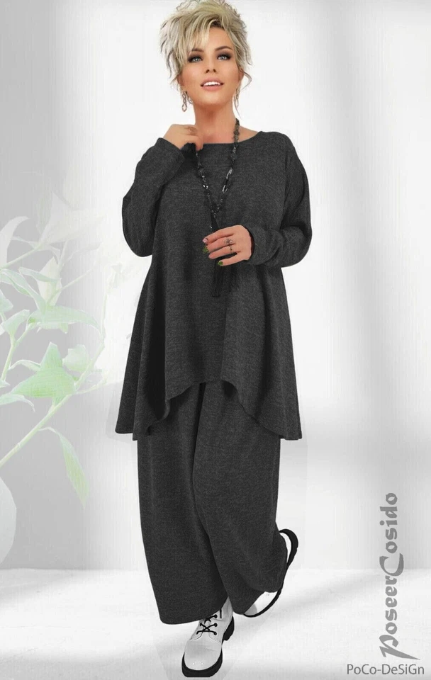 LAGENLOOK Strick Pullover Long-Shirt 42 44 46 48 50 52 54 56 58 L-XL-XXL-XXXL - Bild 3 von 4