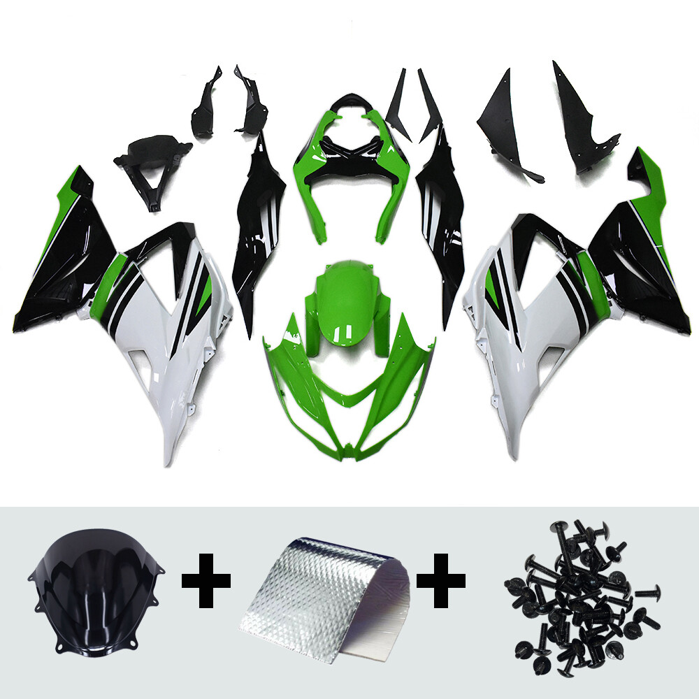 Green Black White Bodywork Fit Kawasaki Ninja ZX-6R ZX6R
