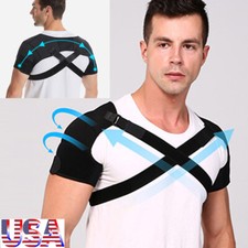 US Adjustable Shoulder Brace Support Double Compression Sleeve Joint Pain Relief