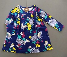 Girls Tea Collection Blooms & Butterflies Printed Smocked Dress size 18-24 m NWT