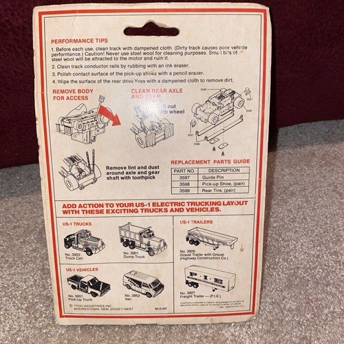 ELECTRIC TRUCKING US1 - TYCO GREEN DUMP TRUCK - NEW ON CARD MINT - Picture 3 of 7